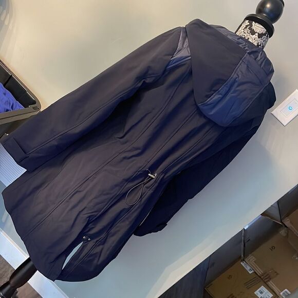 Jones New York Trench Coat NEW Navy - Picture 2 of 4